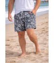 Short Estampado Elastano Plus Size Grande Bermuda floral Preto Cinza